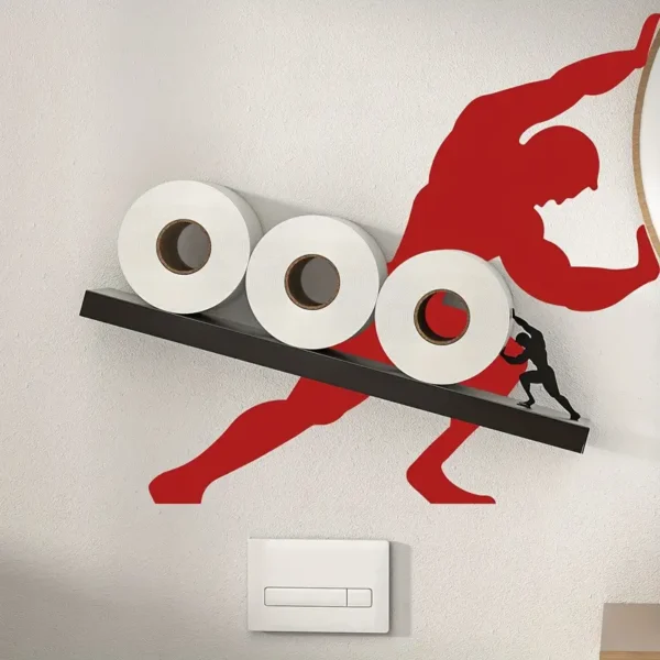 Creative Wall-Mounted Toilet Paper Holder with Silhouette Accent