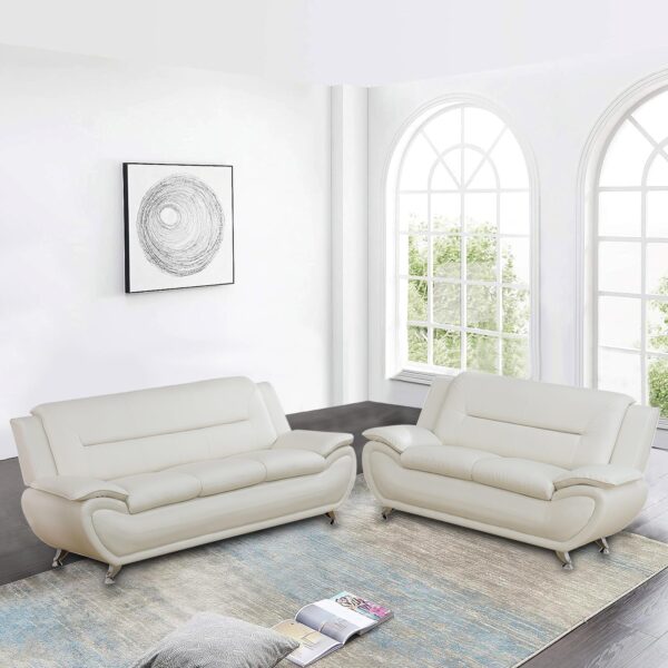 3-Piece Couches PU Leather Sofa Set For Living Room
