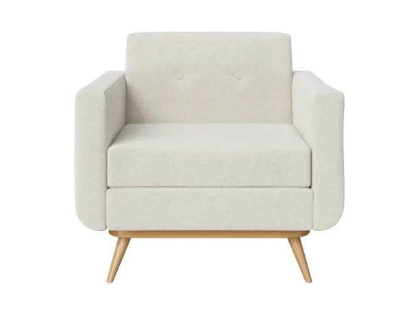 Stylish White Faux Leather 1-Seat Living Room Sofa