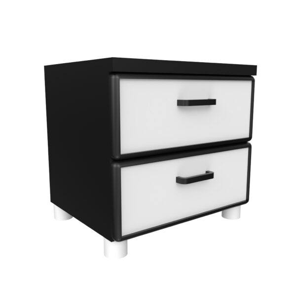 2-Drawer Modern Night Stand With Open Storage
