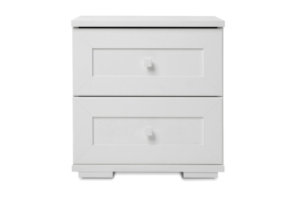 2 Pcs Wooden Nightstands Storage Cabinets- White
